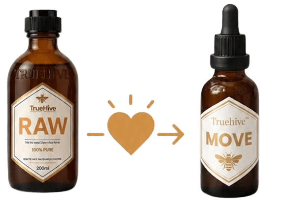 TrueHive RAW bottle donation support to MOVE bottle